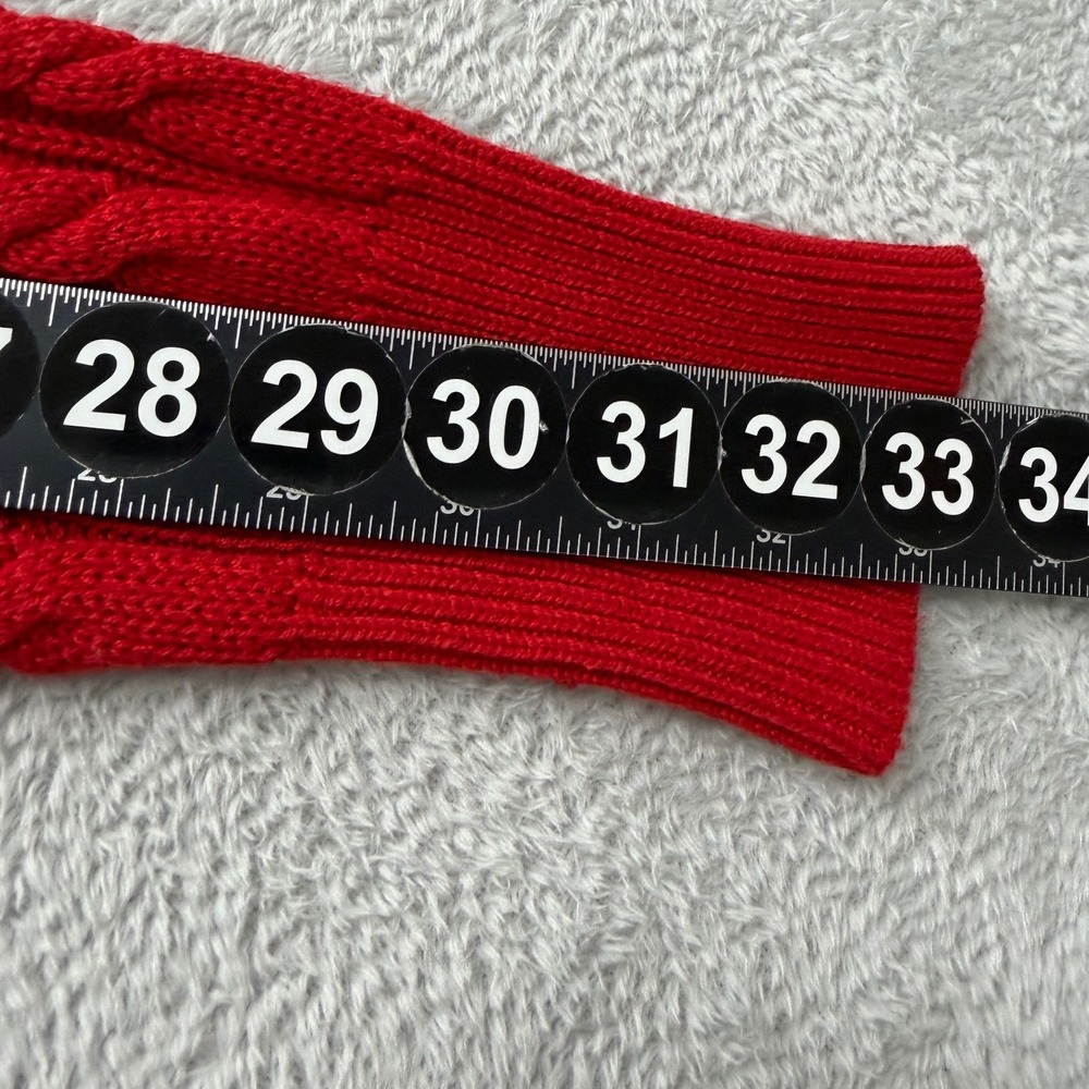 Ralph Lauren Cardigan Women Medium Oversized Fits XL Red Cable Knit Sweater - Picture 6 of 10